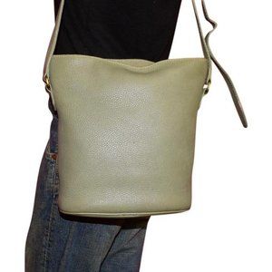 Coach Vintage Sage Green Buttery Soft Leather & Brass Hardware Sonoma Feed bag